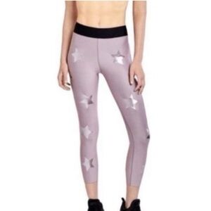 Ultracor Knockout Pink and Silver Star Cropped Leggings small
